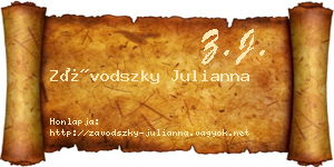 Závodszky Julianna névjegykártya