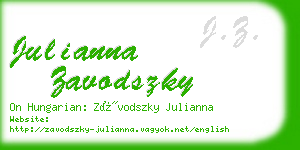 julianna zavodszky business card